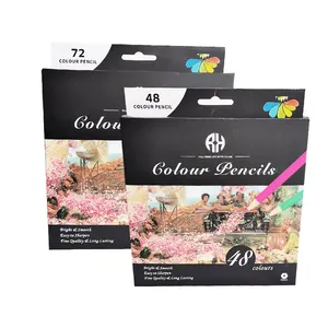 Grosir kualitas tinggi 48 warna 72 Warna seni profesional pena gambar siswa anak-anak seni menggambar minyak berbasis pensil warna Set