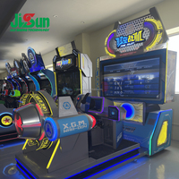 Máquina recreativa de combate aéreo Time Pilot con plataforma de movimiento dinámico, simulador de vuelo operado con monedas y luces LED