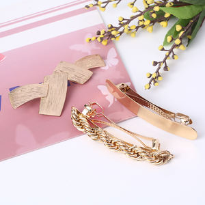 Vente de gros Accessoires de coiffure couleur or pour <span class=keywords><strong>femme</strong></span>, <span class=keywords><strong>barrette</strong></span> en métal croco pour <span class=keywords><strong>cheveux</strong></span> épais - Product Image 5