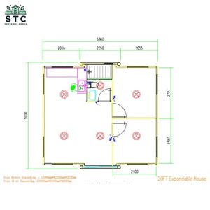 Casa Container Espandibile da 20/40 Piedi Pronta per la Spedizione in Materiale d'Acciaio con 3, 4, 5 Camere da Letto Mini Casa Prefabbricata in Vendita - Product Image 6