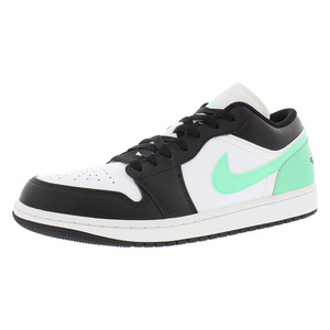 Zapatillas Nike Air Jordan 1 Low para hombre, color blanco, negro, verde brillante, estilo baloncesto - Product Image 1