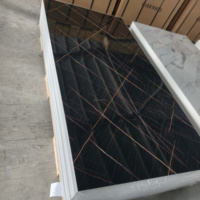 Panel de Pared de PVC con Acabado Mármol Travertino UV de 3mm, 1220x2440mm, Impermeable, Alto Brillo, para Decoración Interior de Hoteles y Hogares, OEM