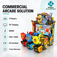 MAGIC AMUSEMENT Jeu d'arcade de tir commercial 3 joueurs, thème combat de canards mignons, sièges mobiles, écran 75 pouces, à monnayeur, 110V/220V pour salles d'arcade