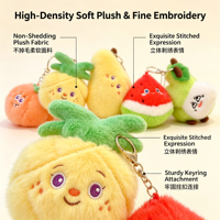Zachte Pluche Fruit Sleutelhanger Charme Schattige Gevulde Watermeloen Ananas Sleutelhanger Winkelcentrum Arcade Machine Prijs Directe Verkoop Artikel
