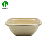 Contenants alimentaires carrés en bambou Harvest CS350 350ML pour micro-ondes avec couvercle, certifiés BRC/DIN