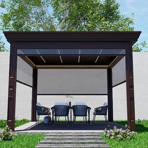 Custom 8X8 Metal Electric Automatic Outdoor Bioclimatic <strong>Pergola</strong> With Motorized <strong>Retractable</strong> Roof <strong>Canopy</strong> - Product Image 6