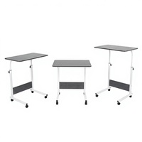 Bureau réglable en hauteur, portable, moderne et durable, avec cadre en métal et manivelle manuelle, pour l'école et les petits bureaux