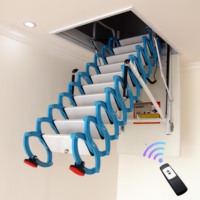 Escalier télescopique électrique pour grenier avec télécommande, en alliage de titane, escalier pliable en aluminium pour sous-sol