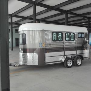 Remorque de transport de chevaux de luxe personnalisée, 3 places, avec toit, enclos et porte de caravane, capacité 3 chevaux, certifiée CE, australienne - Product Image 2