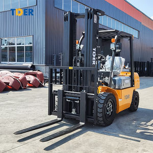 TDER gas gasolina carretilla elevadora propano 5M triplex mástil neumáticos sólidos 3ton LPG carretilla elevadora con cambio lateral - Product Image 3