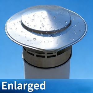 Coperchio per Canna Fumaria Quadrato in Acciaio Inox 304, Antipioggia e Antivento, per Tetto e Terrazza, Facile Installazione - Product Image 2