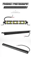 Barre lumineuse LED ultra-mince de 7 pouces, 18W, 6SMD 3030, éclairage de travail tout-terrain, phare antibrouillard 12V pour camion, SUV, ATV, UTV, ajustement universel
