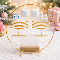Arche de mariage en métal, support rond pour toile de fond, structure d'arche à ballons avec accessoires pour décorations de fête