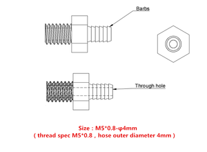 Pipa <span class=keywords><strong>Fitting</strong></span> Thread Kuningan Hose Nipple Masukkan M4x0.7 - Product Image 5