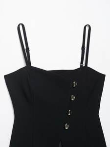 Top Donna Autunno 2025 Nuova Moda <span class=keywords><strong>con</strong></span> Bottoni, <span class=keywords><strong>Canotta</strong></span> Vintage Senza Schienale, <span class=keywords><strong>Spalline</strong></span> <span class=keywords><strong>Sottili</strong></span>, Casual, Chic - Product Image 3