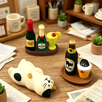 Figurines en résine d'animaux mignons, pyramide musicale, amour, faites à la main, peintes à la main, décoration de bureau à domicile, mini cadeaux