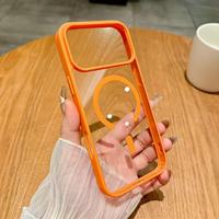 Coque de téléphone en silicone Macaron pour iPhone 17 Pro Max, magnétique en acrylique, transparente, pressée à chaud, pour iPhone 16, protection renforcée