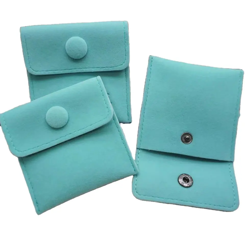 Jewelry bag packaging with velvet double-sided velvet fabric material, folding small bag, jewelry dust bag