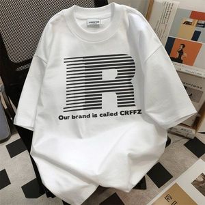 T-shirt Estiva Oversize in Cotone 100% con Stampa Essenziale, Vestibilità Ampia e Semplice, per Uomo e Donna - Product Image 1