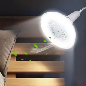 Lampu Meja Lipat Fleksibel Portabel, Lampu Samping Tempat Tidur Portabel 24 LED dengan Kipas Mini