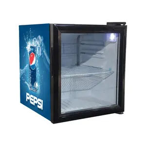 52L Personalizado Impressão Porta De Vidro Mini Mesa Display Cooler