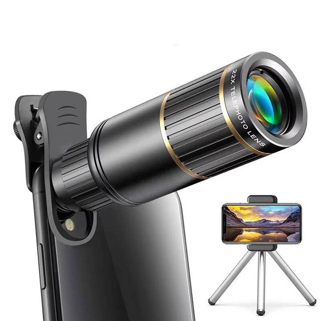 22x High-definition Professional-Level Telephoto Lens Aluminum Manual Focus Multi-function Ergonomic Design Universal Clip-on