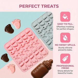 Moldes de Silicona para Caramelos con Forma de Carrito de Bebé, 35 Cavidades, Serie Baby, Antiadherentes, Libres de BPA, con Certificación LFGB Platinum - Product Image 3