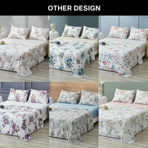 Sang Trọng Tấm Nhà In Hoa Màu Tím Bộ Đồ Giường Đặt Tấm Ga Giường Gối Bốn Mảnh Bộ - Product Image 6