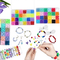 Perles en plastique de 24 couleurs en vrac pour la création de bijoux, accessoires pour téléphone portable et porte-clés faits à la main