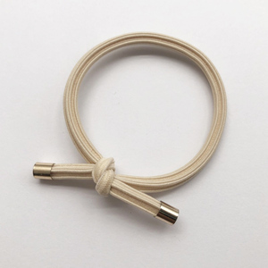 Elastici per <span class=keywords><strong>capelli</strong></span> beige moka a <span class=keywords><strong>strisce</strong></span> dritte con nodi e perline dorate, elastici per coda di cavallo da donna e ragazza, scrunchies. - Product Image 4