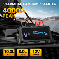 12v Portable Lithium Batterie Booster Chargeur Auto Voiture Jump Starter Box Power Bank Jumper Cable Pack