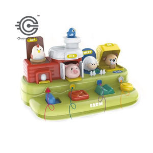 Nouveau début éducatif Cause effet interrupteur bouton boîte cacher chercher <span class=keywords><strong>jeu</strong></span> dessin animé ferme Pop-up jouet musique éclairage pour les tout-petits - Product Image 1