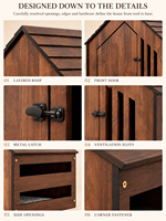 Maison pour animaux de compagnie moderne en bois massif avec porte et ventilation, niche/condo pour chien et chat d'intérieur, emballée en carton pour petits animaux