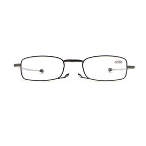 Saku Dapat Disesuaikan <strong>Mini</strong> Logam Lipat Pembesar Slim Reader Kecil Lipat Anti Cahaya Biru Memblokir Kacamata Baca Dengan Case - Product Image 4