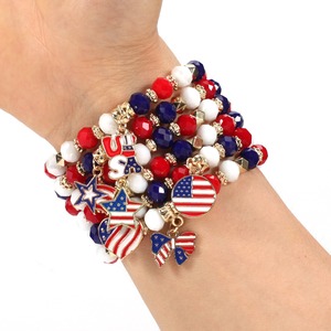 Pulsera con Bandera Americana, Pulsera para el Día de la Independencia, Decoración para la Fiesta del 4 de Julio, Regalo para Niñas, Pulsera Promocional de <span class=keywords><strong>Supermercado</strong></span> - Product Image 3