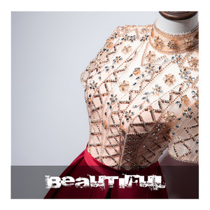 S1492T brillant à manches longues arabe Aso Ebi <span class=keywords><strong>robe</strong></span> de bal perlée dentelle décoration formelle fête réception anniversaire <span class=keywords><strong>robe</strong></span> de fiançailles - Product Image 5