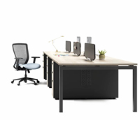 Bureau de direction modulaire extensible en bois moderne personnalisé, mobilier commercial de la marque LS avec armoire, fabriqué par Ubicle