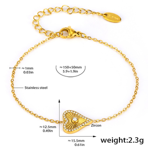 Chaînes en acier inoxydable 18K <span class=keywords><strong>de</strong></span> luxe, tendance, étanches, avec pendentifs géométriques mignons (cœur, croix, étoile, lune, fleur porte-bonheur) et zircon, pour soirée - Product Image 3