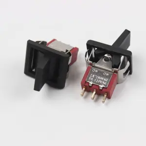 2 pcs/lot Interrupteur à bascule AC250V/3A 125V/5A Momentané SPDT 3 Positions Interrupteur à bascule T80-R tourner à gauche et à droite Réinitialisation automatique