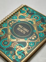 Vente en gros de carnets rétro victoriens ornés d'imprimés d'engrenages et de lettrage doré, couverture rigide, pour cadeau et usage personnel