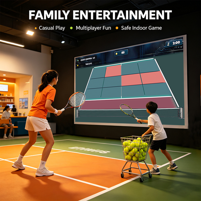 Tennis Simulated Training Interactive Projection Indoor Multiplayer Sport Fitness Interactive Wall Games Auto Score Counting