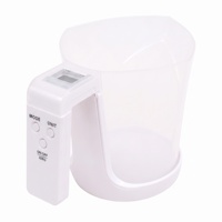 Taza Medidora Translúcida Todo en Uno con Pantalla LCD Digital, Interruptor de un Toque, Báscula para Líquidos y Polvos, para Repostería, Cocina y Alimentos