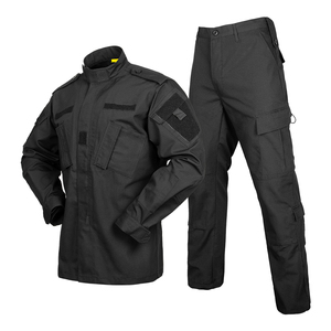 Black Ripstop ACU Camouflage Unisex <strong>Combat</strong> <strong>Trousers</strong> and Shirts Uniform Set for Outdoor Activities - Product Image 2