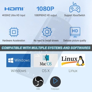 Carte de capture vidéo USB 3.0 <span class=keywords><strong>4K</strong></span> HDTV en alliage d'aluminium pour entrée, adaptateur de streaming de jeux 1080P 60FPS pour tablettes, ordinateurs portables et XSplit - Product Image 2