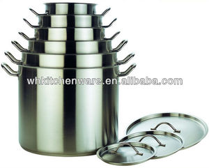 Olla de acero inoxidable Utensilios de cocina comerciales Olla de stock con tapa - Product Image 6
