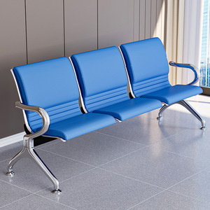 Tsuneyuki Waiting Chairs Row <b>Bench</b> B503PP Stainless Steel Blue Hospital Airport Bank Public Seat - Product Image 1