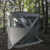 Tente de sauna à bois Warmfire avec cheminée intégrée, en tissu Oxford triple couche imperméable, pour 6 personnes, portable, extérieure, une chambre, quatre saisons