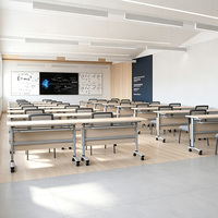 Table de conférence pliante moderne et portable, grand bureau mobile pour séminaire, idéal pour bureau, salle de classe, réunion, formation