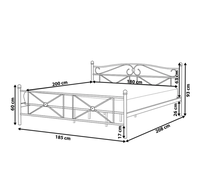 Lit en métal design européen 140x200cm 160x200cm 180x200cm Noir Blanc