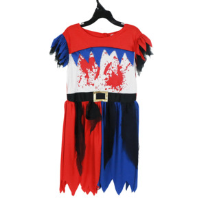 Disfraz de Pirata Sangriento para Niños, Vestido Desgarrado <span class=keywords><strong>Rojo</strong></span> y Azul con Estampado de Salpicaduras de <span class=keywords><strong>Sangre</strong></span> - Product Image 1